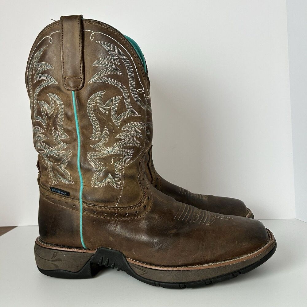 Rank 45 Western Cowboy Boots Men's Size 11  B Brown Embroidered Design
